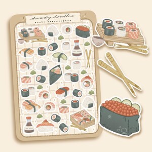 Doodle Sheets: Sushi Shenanigans ~ Adesivos de planejador
