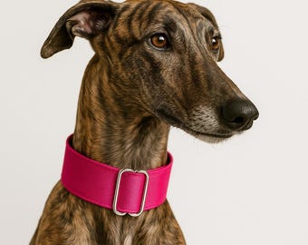 Martingale Dog Collar for greyhound Fuxia Pink, Whippet Collar, Sighthound Collar, Italian Greyhound - HolaGALGO