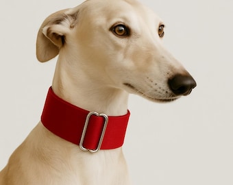 Collare martingale per levriero, colore rosso scuro, adatto anche per whippet, levrieri e levrieri italiani - HolaGALGO