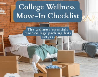 College Move-In Wellness Checklist | College Packing List | Dorm Health Checklist | Freshman Move-In Guide | Printable PDF