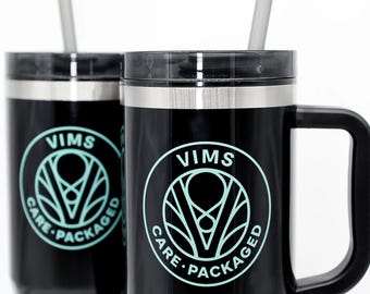 40oz Recycled Acrylic Travel Tumbler – with Handle & Straw