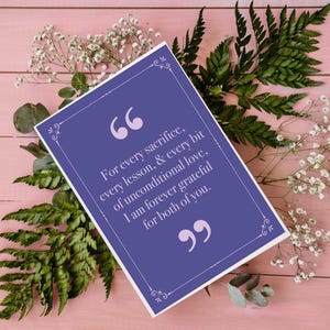 Tarjeta de cotización personalizada: imagen digital personalizada de 5 x 7 con su texto y combinación de colores personalizados