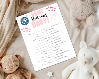 Name That Song Baby! - Printable Baby Shower Music Game - Fun Baby-Themed Song Quiz - Instant Download
