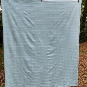 Mintgrüne Vintage Leinen Tischdecke und 4 Servietten