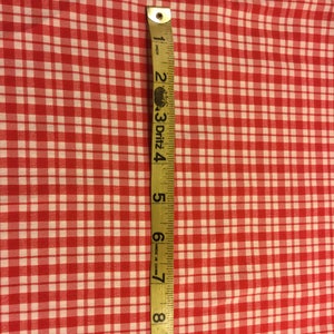 Red rayon blend challis fabric checkered gingham 5 yards