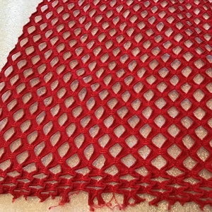 Red big hole cabaret net fabric poly nylon spandex