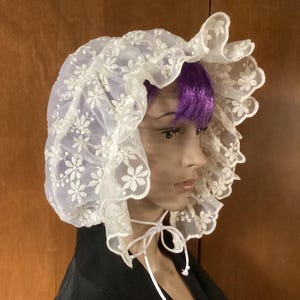 Regency Lace Cap – Jane Austen Style Bonnet, Handcrafted