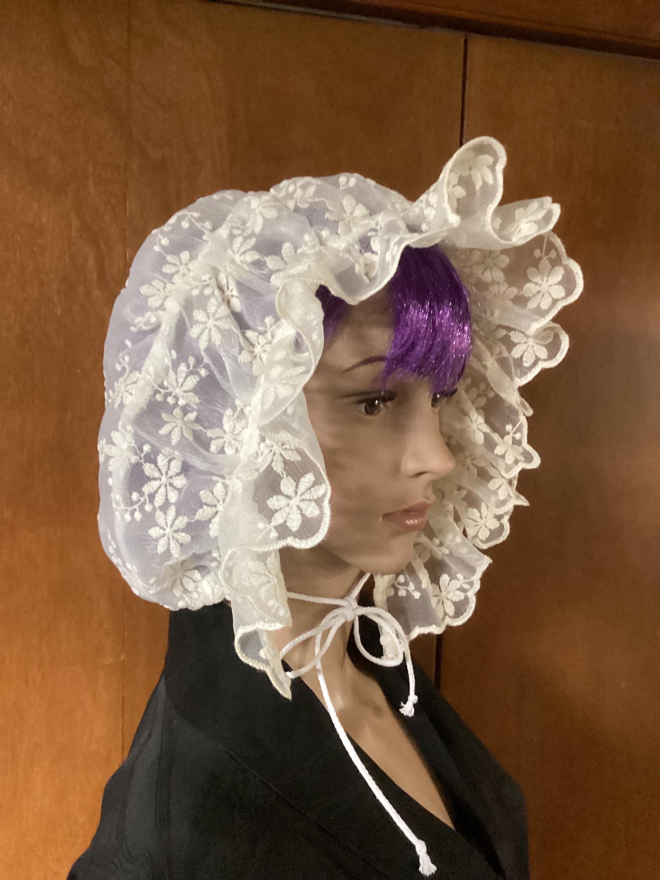 Regency Lace Cap – Jane Austen Style Bonnet, Handcrafted