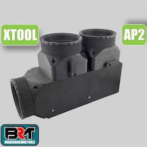 Modular exhaust combination system for multiple extraction hoses on the AP2 or similar air filters – 80 mm / 3.15″ (xTool) & 100 mm / 4″