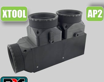 Modulair afzuigsysteem voor meerdere afzuigslangen op de AP2 of vergelijkbare luchtfilters – 80 mm / 3,15″ (xTool) & 100 mm / 4″