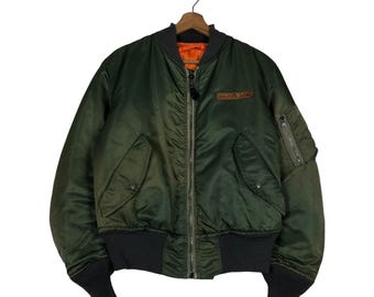 Chaqueta bomber reversible Avirex MA-1 vintage, estilo militar (talla S)