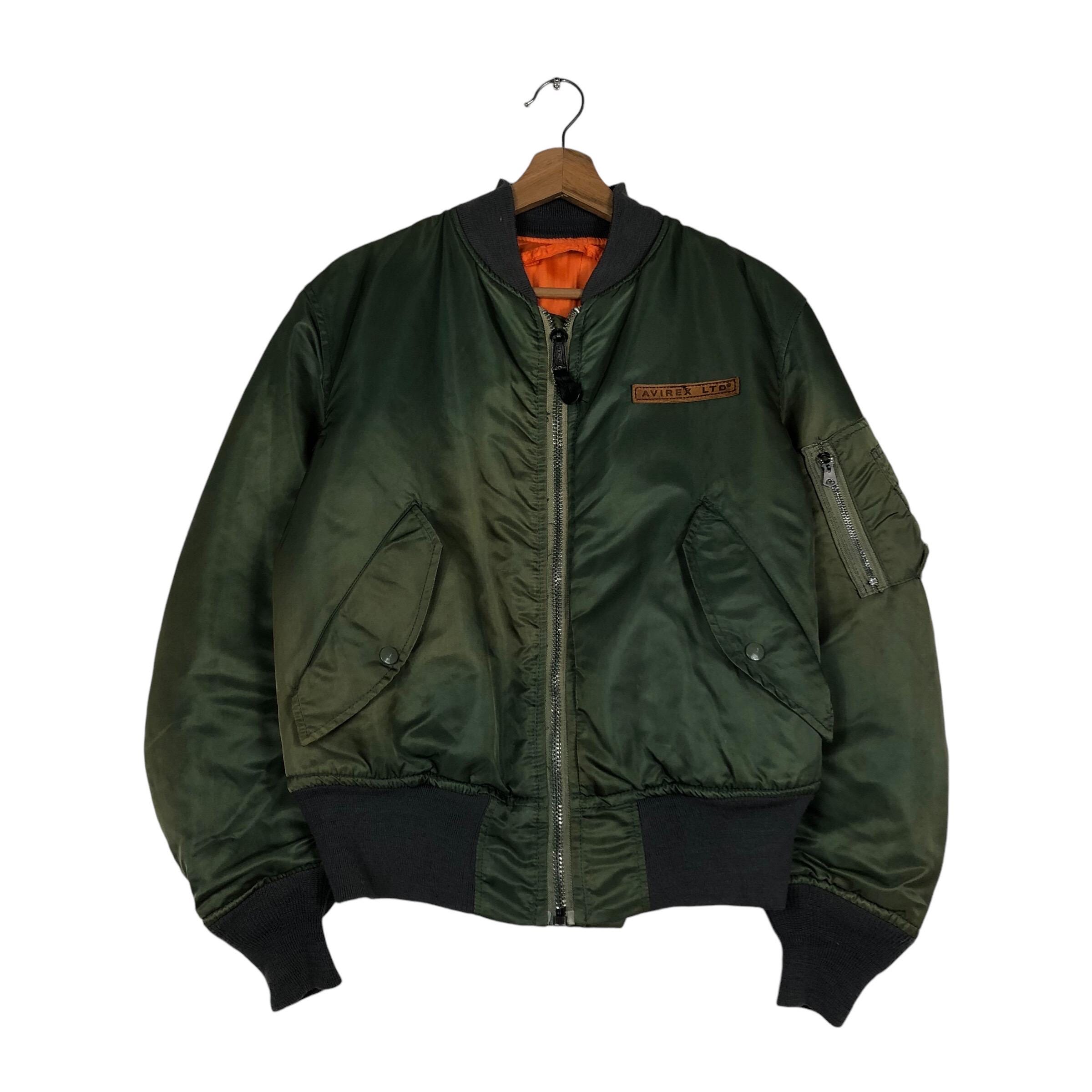 希少 80s AVIREX reversible MA-1 Jacket Vintage 80s Avirex Dragon Korean War MA-1 Olive Bomber