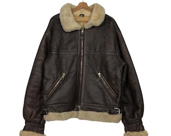 PICK!!! Vintage Genuine Leather Jacket Shearling Zufolo