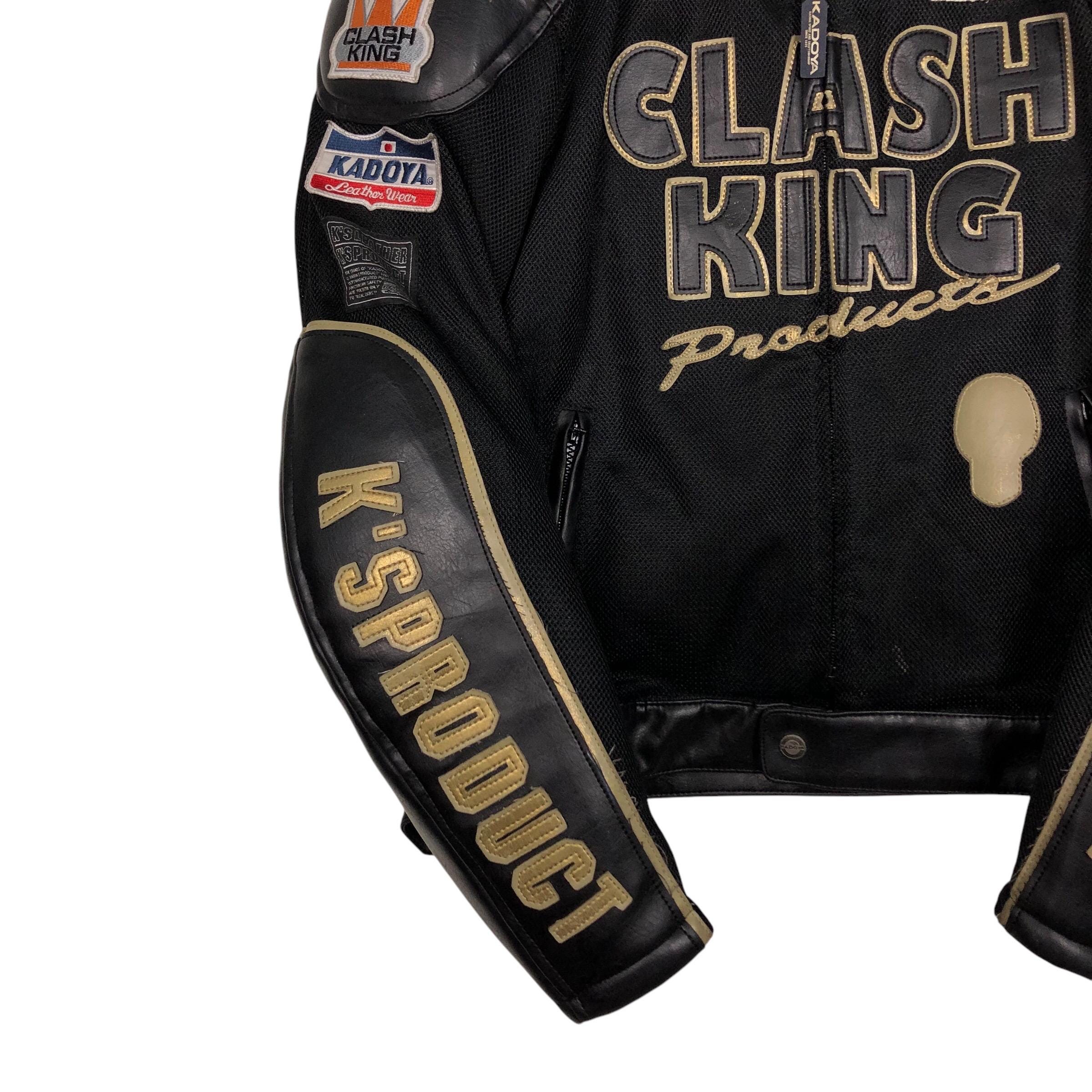 KADOYA Vintage Leather Biker Jacket, Clashking Logo (L) - Etsy