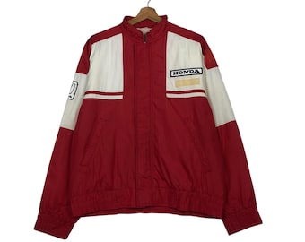 Blouson aviateur vintage Honda Racing Big Logo Spell Out