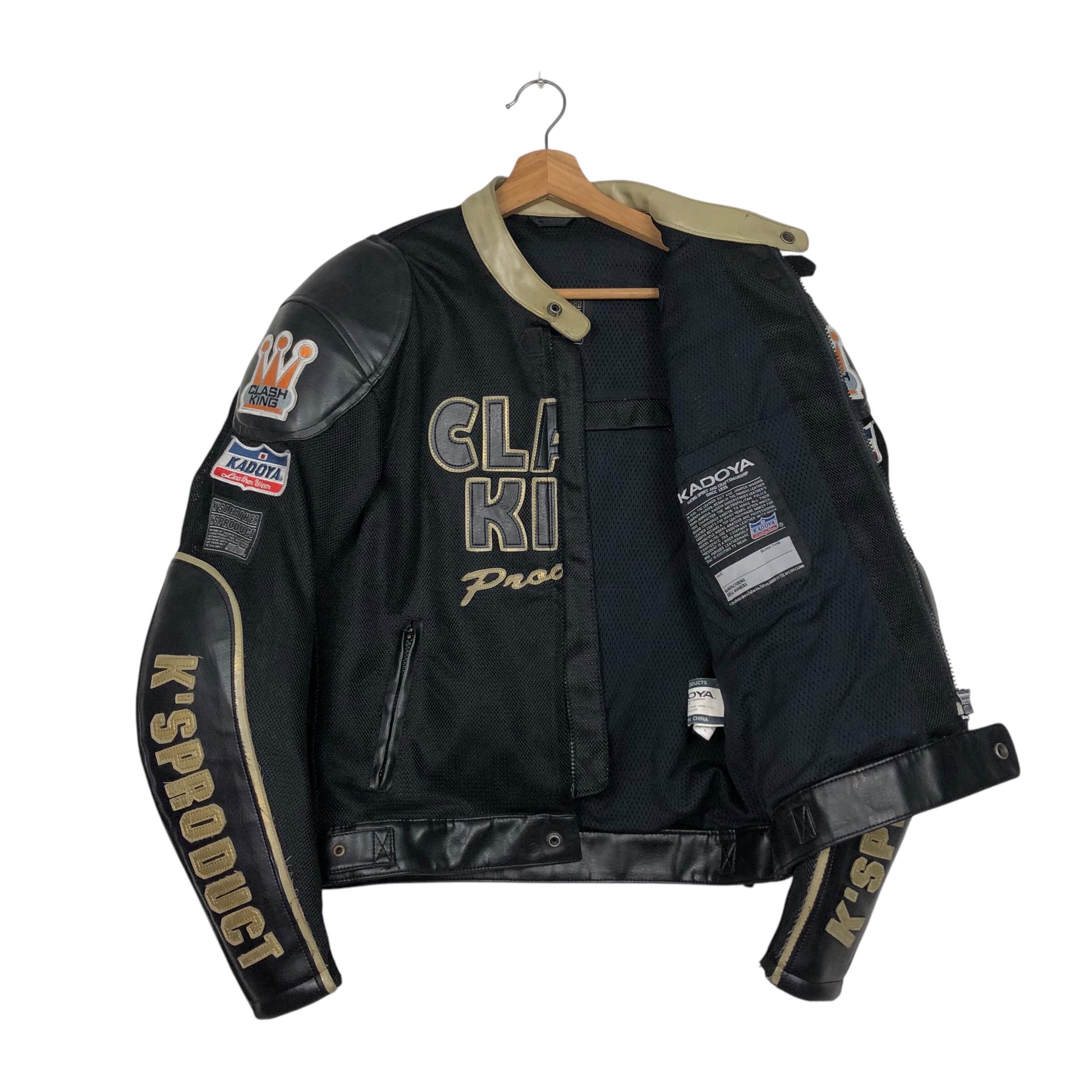 KADOYA Vintage Leather Biker Jacket, Clashking Logo (L) - Etsy