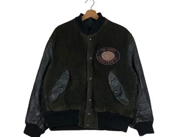 PICK!!! Vintage Bomber Jacket Leather Cross Country