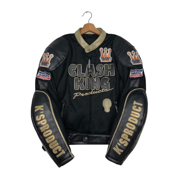 KADOYA Vintage Leather Biker Jacket, Clashking Logo (L) - Etsy