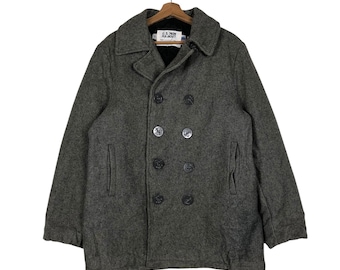 Vintage Men's Schott N.Y.C. U.S. 740N Brown Pea Jacket Size 46 Sea