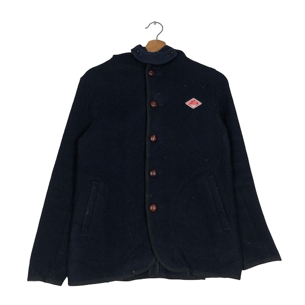 Vintage Wool Button Jacket Danton Rare Design With Hoodie Hard To Find