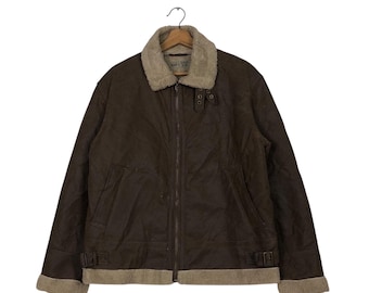 Vintage Leather Jacket Baffy Shearling Blanket B3 Design