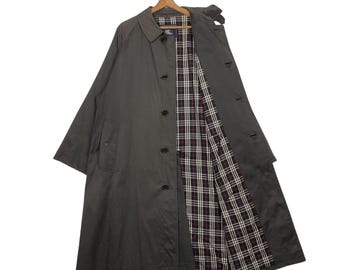 BITTE BEACHTEN!!! Vintage Trenchcoat Burberrys Lange Jacke Nova Karo Mittlere Größe Estimation Tartan Design