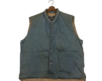 Small 70s Schott Suede Rancher Western Vest / Trucker Style Snap