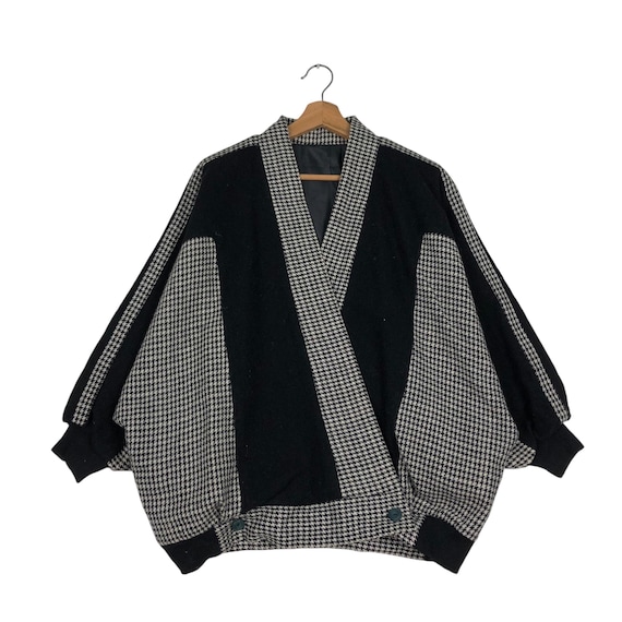 Two-Tone Cropped Bomber Jacket: Japanese Inspired… - image 1