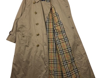 PICK!!! Vintage Long Jacket Trench Coat Burberrys Nova Check