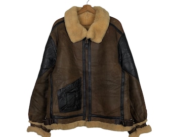 PICK!!! True Vintage 70’s Golden Bear Shearling Flight Jacket B3