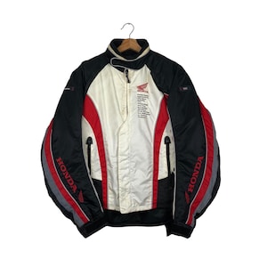 Vintage Racing Jacket Motorcycle Honda Big Logo Spell Out