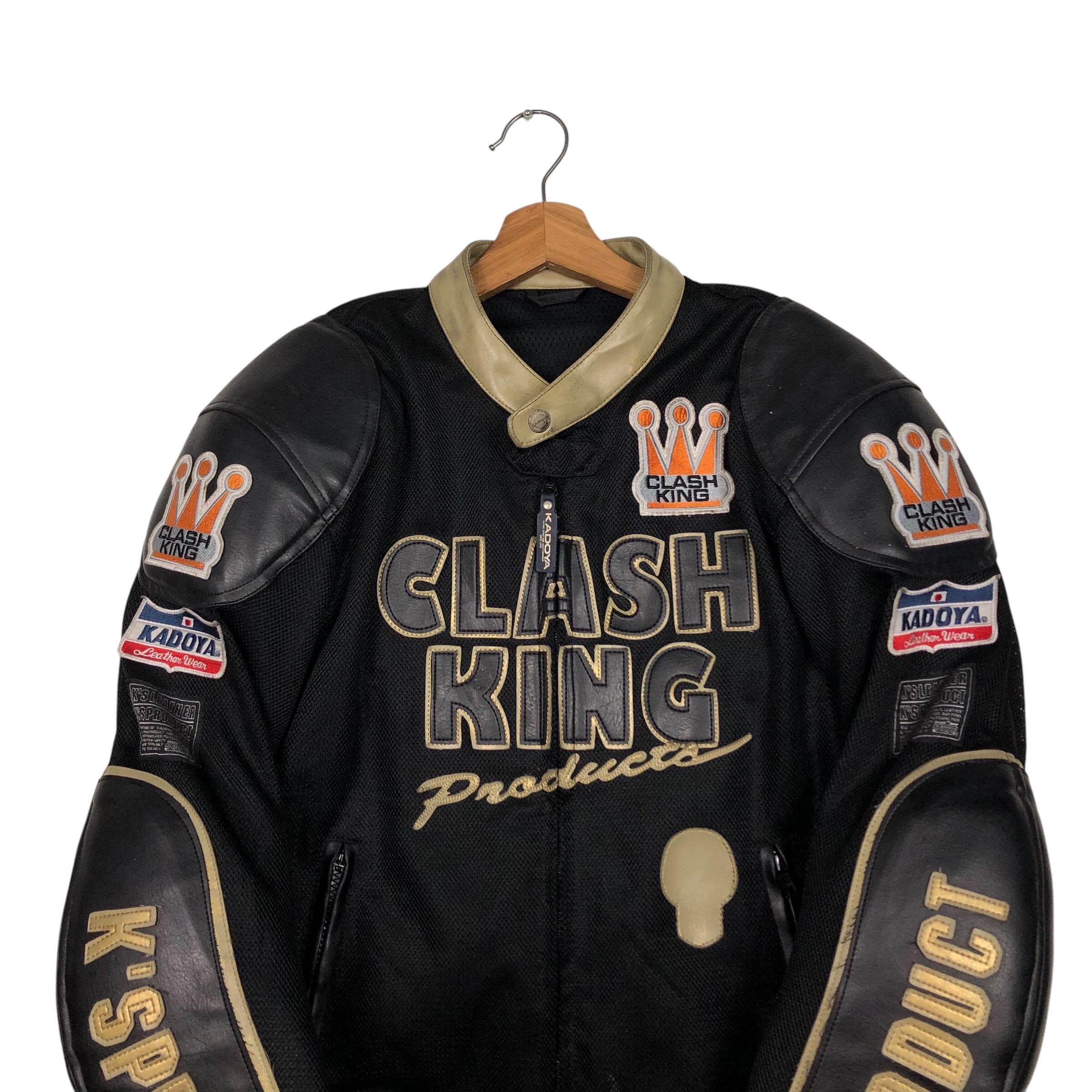 KADOYA CLASH KING 本革　レザージャケット　M KADOYA Vintage Leather Biker Jacket, Clashking Logo (L) - Etsy