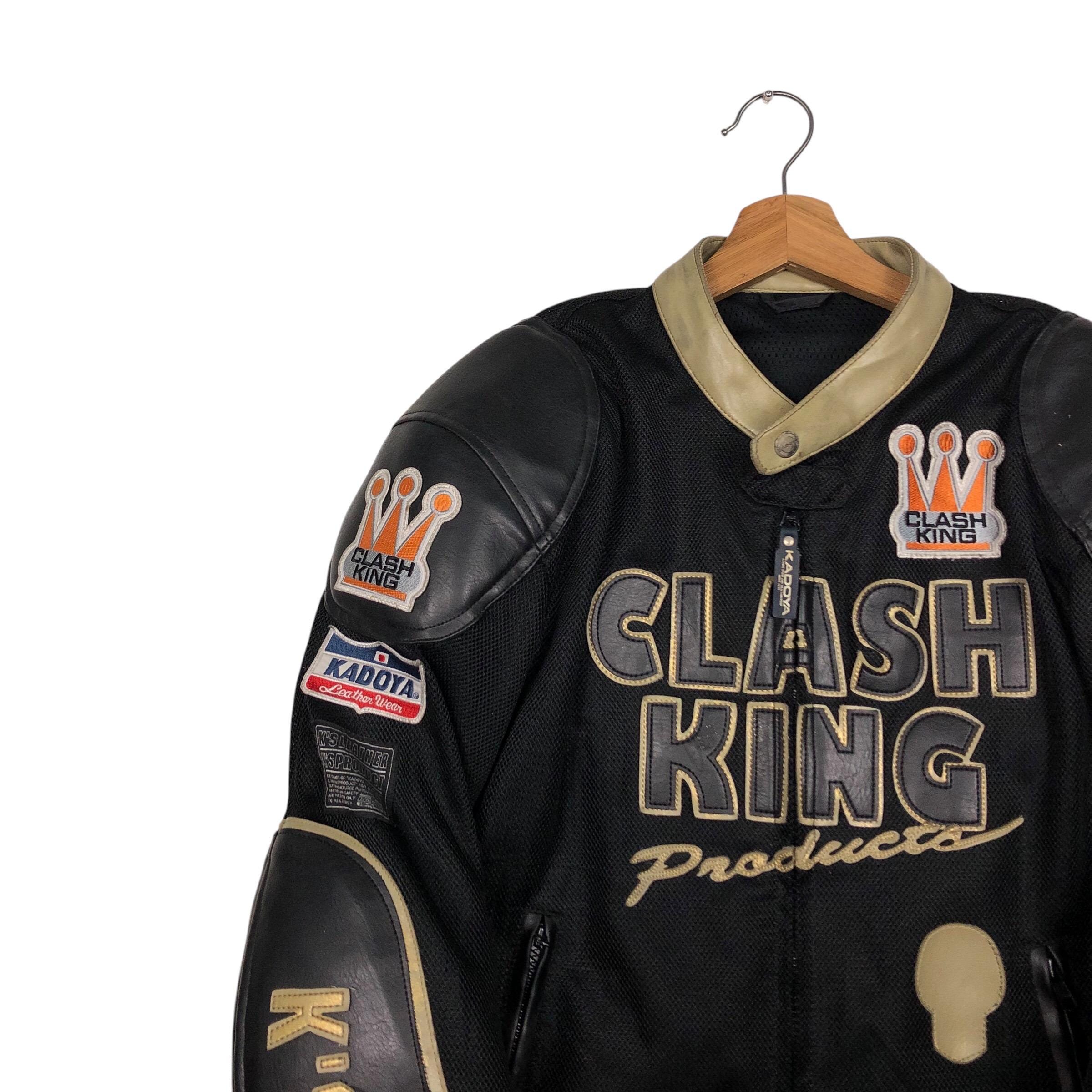 KADOYA Vintage Leather Biker Jacket, Clashking Logo (L) - Etsy
