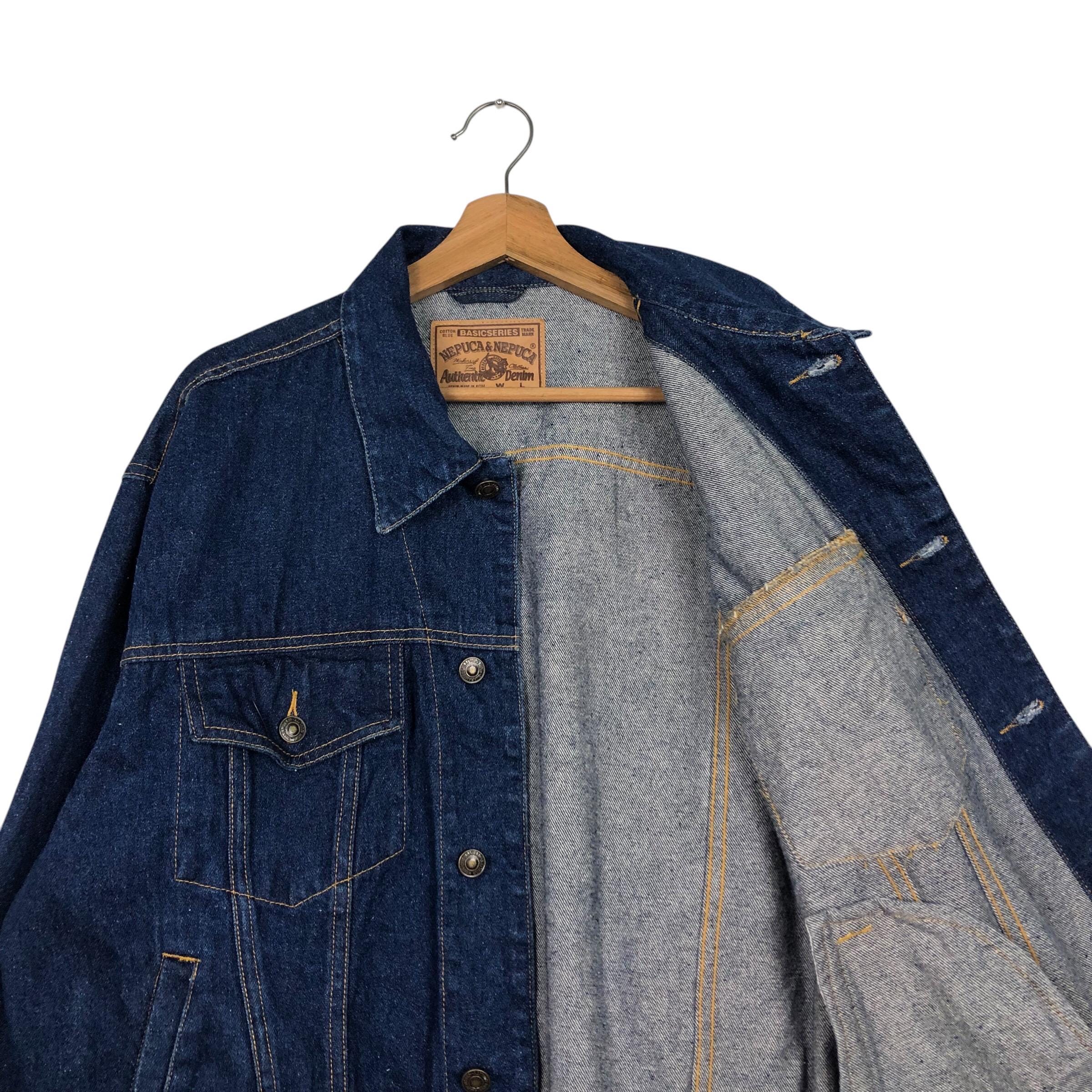 Vintage Trucker Denim Biker Jacket Nepuca Type 3 Design - Etsy