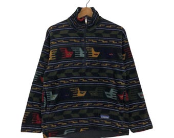 PICK!!! Vintage Patagonia Synchilla P’Pop Blue Fall 1995 Half Zipper