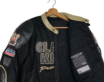 KADOYA Vintage Leather Biker Jacket, Clashking Logo (L) - Etsy