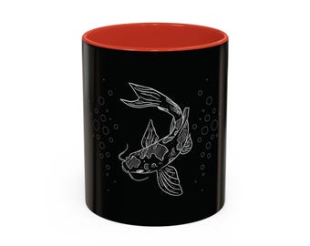 Koi Fisch Kaffeetasse | Zen Geschenk für Sie und Ihn | Japanisch inspirierte Tasse
