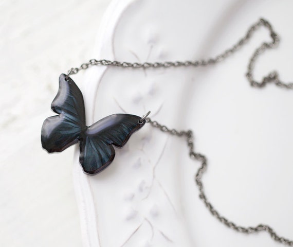 Black Butterfly Necklace Butterfly Jewelry Black Butterfly Etsy Black Butterfly Necklace Butterfly Jewelry Black Butterfly Etsy