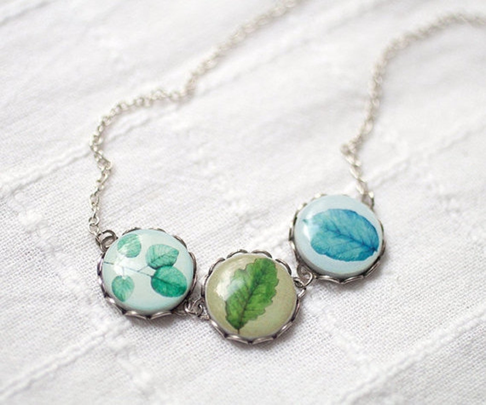 Green Leaf Necklace Resin Jewelry Tree Leaf Jewelry Nature Etsy