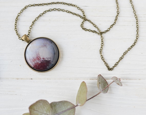 solar system Pluto necklace space jewelry planet jewelry Pluto art pendant Pluto pendant Pendant #SP190P Pluto space pendant