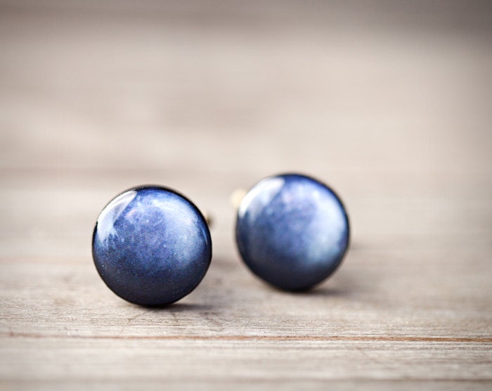 Navy blue cufflinks for groom Galaxy Cufflinks Navy Etsy