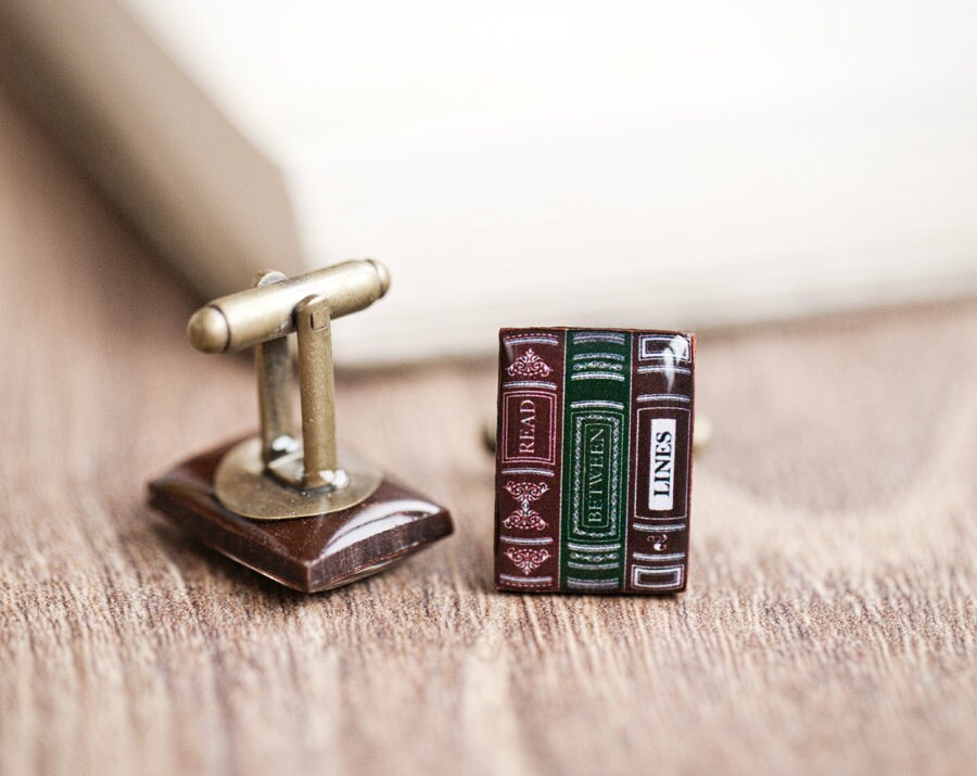 Book Cufflinks Nerdy Cufflinks Gift for Book Lover Book - Etsy