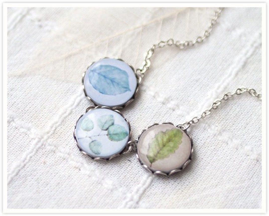 Green Leaf Necklace Resin Jewelry Tree Leaf Jewelry Nature Etsy