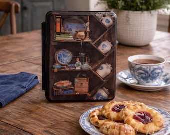 Vintage Shelf Kindle Case--Antique Books & Curios E-Reader Cover