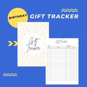 Printable Gift Tracker | Year-Round Gift List Planner | Birthday, Holiday, Baby Shower, Wedding Budget PDF | Instant Download