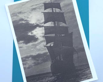Biglietto di auguri - Nave - Interno vuoto