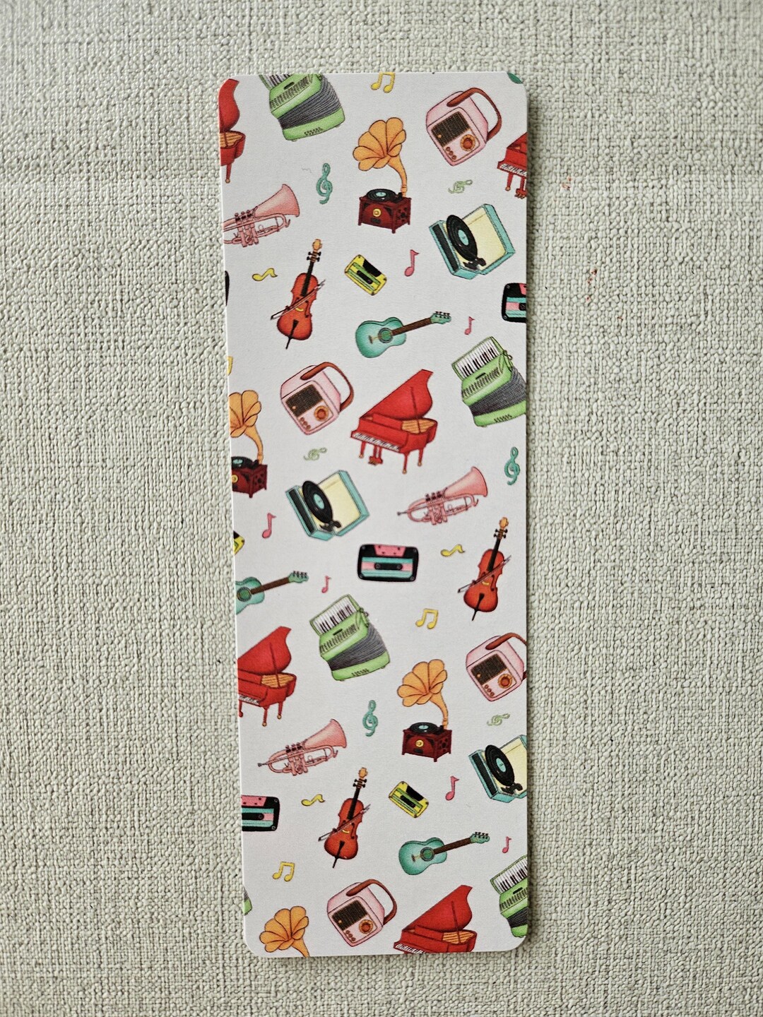 Paper Bookmark | Musical Instruments Pattern - Etsy