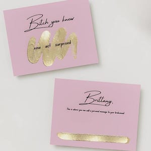 Vous le saviez, salope I carte de vœux personnalisée amusante et élégante I jolie invitation à une fête de mariage I cadeau de demoiselle d'honneur personnalisé