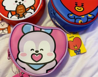 2026 Genuine BT21 Pouches 4x6, character pouches, Great for Concerts and Events, comes with wrist strap, w/ personalization on back
