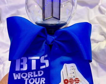 NEW! 2026 BOW for Army Bomb (Lightstick), Blue “Swim” themed,  elastic band to attach to Lightstick Stem.